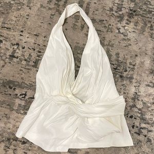 ZARA white halter top womens
